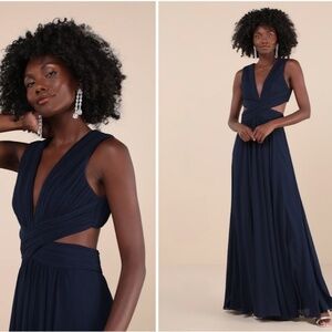 LULU's Sexy Flowy Elegant Sophisticated Prom Wedding Bridesmaid Cutout Maxi